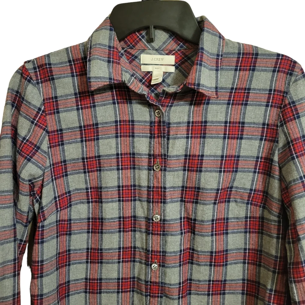 J Crew Boy Fit Plaid Flannel Shirt